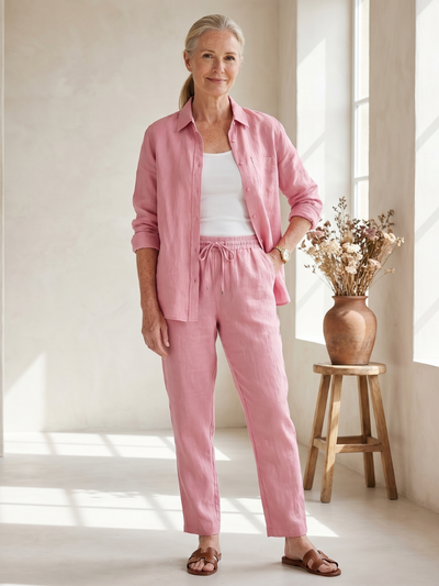 Noor | Conjunto de Camisa de Manga Larga y Pantalones Tapered