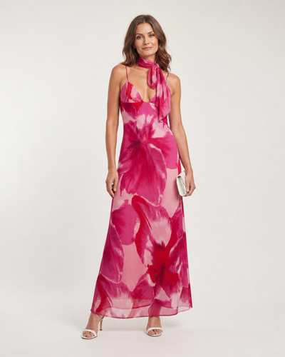 Najem | Vestido Midi Sin Mangas con Estampado Acuarela